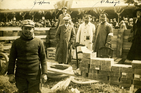 1909 Coppa Vetturette Boulogne - Giosuè Giuppone con Marc Birkigt, ingegnere della Hispano-Suiza