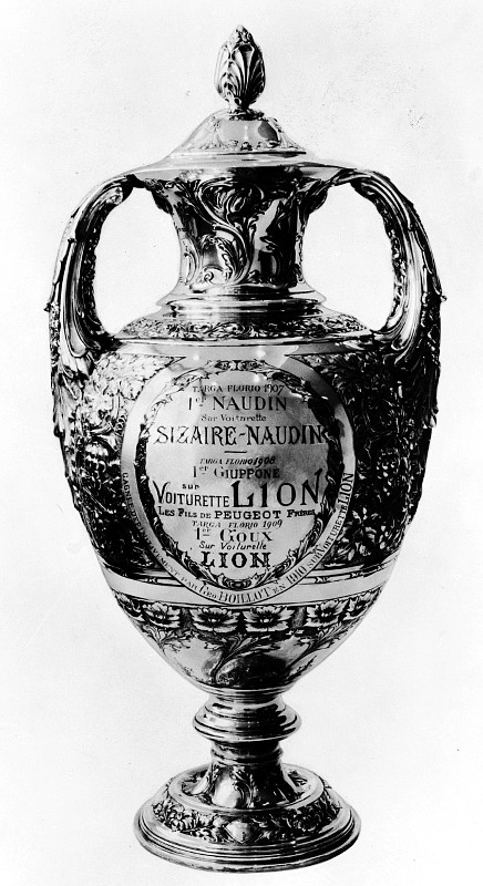 1910 Coppa Vetturette Sicilia - La Coppa Challenge assegnata alla Lion-Peugeot